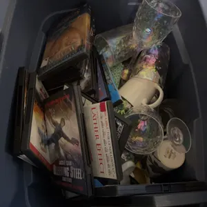Lot: DVDs, Glassware, Kitchen Items, Electronics and Miscellaneous Household Goods