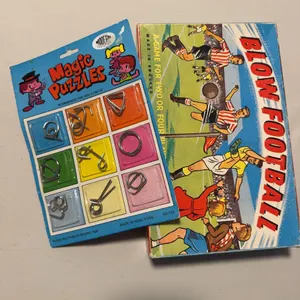 Magic Puzzles Metal Brain Teasers Set and Blow Football Game Set