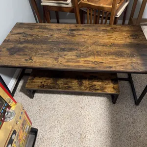 Rustic Wood and Metal Coffee Table with Shelf 43" x 21.5" x 18"