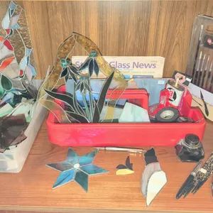Stained Glass Art Starter Pack With Pre Cut Glass and Finished Suncatchers and Materials