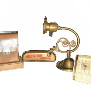 Hohner Comet Harmonica, Luxor Travel Clock, Brass Lamp Base, Card File Box Lot