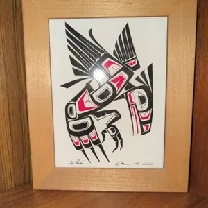 Clarence R. Mills "The Raven" Framed Indigenous Art Print Signed
