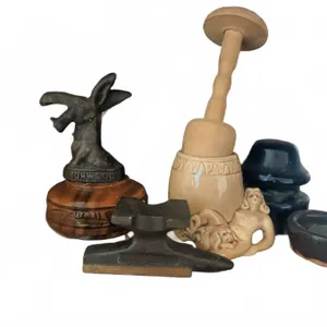 Decorative Collectibles: Mini Anvil, Norwood Eagle, Darning Tool, Ceramic Vase