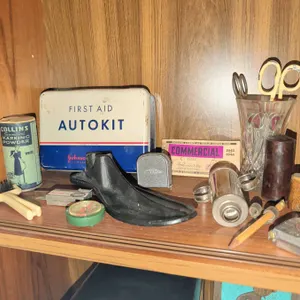Vintage Personal and Utility Items with Johnson & Johnson First Aid Autokit