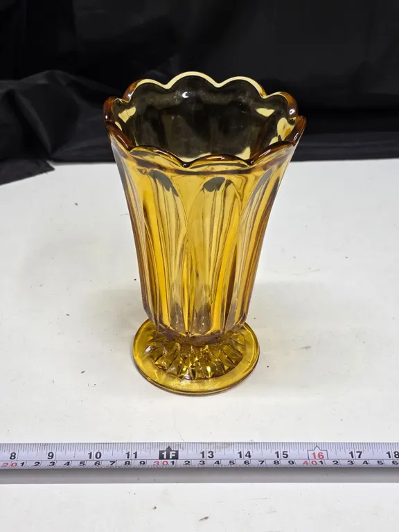 Vintage Amber Glass Vase