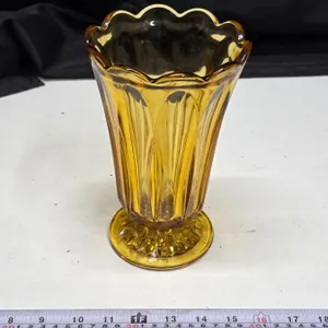 Vintage Amber Glass Vase