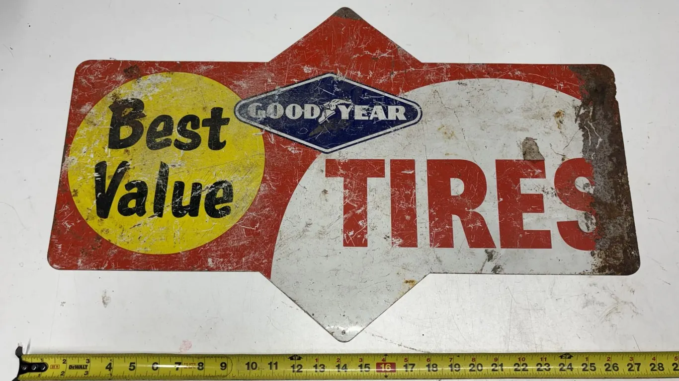 GoodYear Best Value Tires Metal Sign Board.