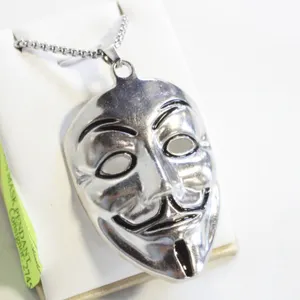 NEW V FOR VENDETTA ANONYMOUS MASK PENDANT