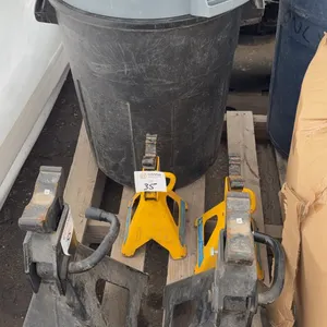 Pro.Point 12-Ton & Power Fist 3-Ton Jack Stands with 4 Garbage Cans
