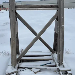 Wooden A-Frame Glass/Slab Transport Rack on Skid