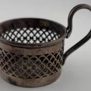 Antique Silver Plate Tea Glass Holder