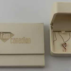 10K Rose & White Gold Canadian Diamond Pendant Necklace 1.45g