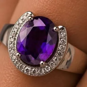 $250, silver.amethyst (1ct)ring, size , retail value $250, ring resizeable for $50