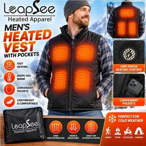 LeapSee Men's Heated Vest with Pockets New