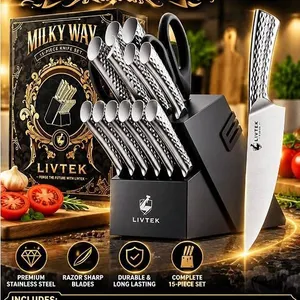 Livtek Milky Way 15-Piece Knife Set