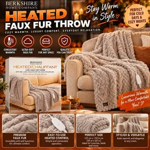 Berkshire Heated Faux Fur Throw Blanket