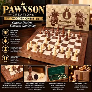 Pawnson Creations 17" Wooden Chess Set