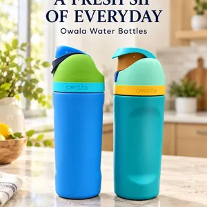 Pair Owala Plastic Water Bottles Assorted Colour