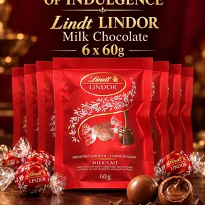 Lindt Lindor Milk Chocolate 6 Bags 60g Each