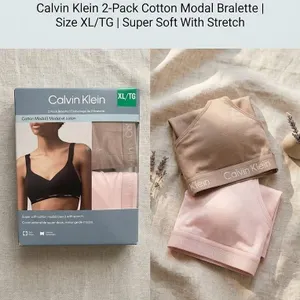 Calvin Klein 2 Pack Modal Bralette XL