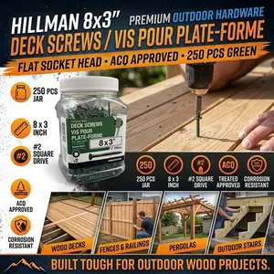 Hillman Deck Screws 8x3" Green 250pcs