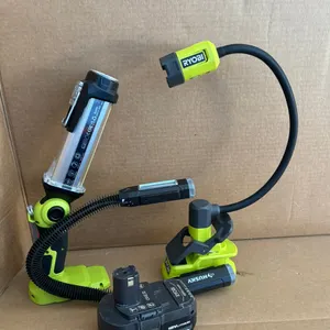(2) Ryobi Work Lights, Ryobi 18V Battery and (1) Husky Work Light