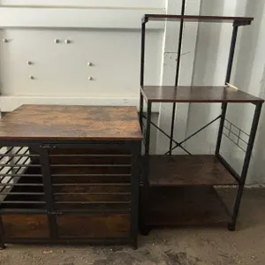 Moder Animal Crate and Microwave Stand