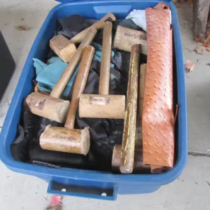 Tub Of Assorted Leather/Vinyl Materials