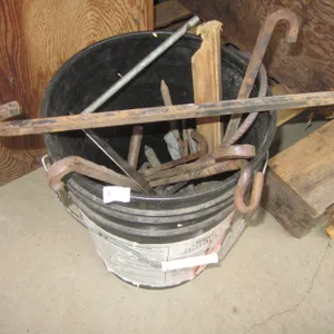 5 Gallon Bucket With Assorted Metal Stakes