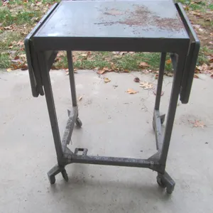 Vintage Metal Drop-Leaf Cart