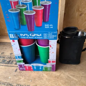 Big Party Cups, Thermos & Travel Cup Set