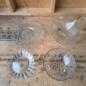 MCM Glassware Pressed And Patterned Clear Glass Dishes And Bowls