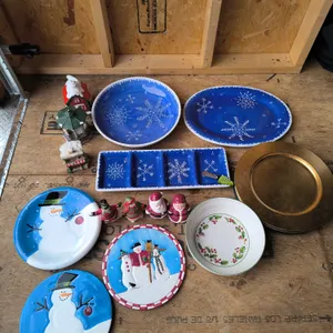 Christmas & Winter Holiday Dinnerware and Decor Lot