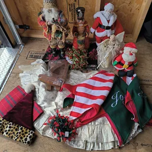 Vintage & Traditional Christmas Holiday Decor Lot - Santa, Angel, Nutcracker, Christmas Tree Skirts