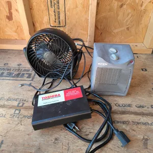Personal Fan, Titan Ceramic Space Heater & Toshiba Business Solutions Power Hub Unit