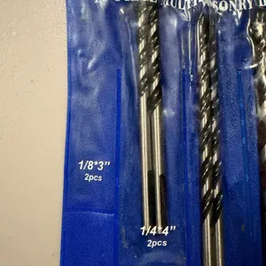 8 Pcs Masonry Drill Bit, Concrete Drill Bit, 1/8" to 1/2", Chrome Coated Open Box