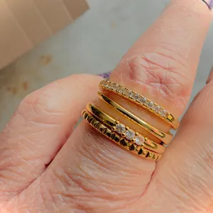 14K Gold Plated Stackable Rings 4 size 8