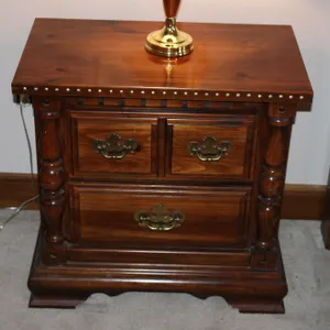 Pine Three Drawer Nightstand