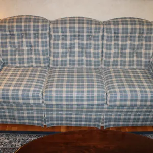 Hickory Manor Plaid Upholstered Sofa