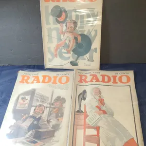 3 Radio Magazines 1925-1926 with RCA Ads Covers