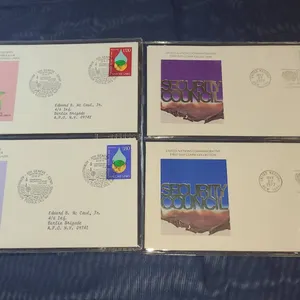 Eight United Nations First Day Cover Collection Lot, 1970s-1980s
