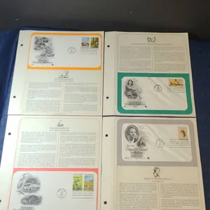 Four USPS First Day Cover Pages Wildlife, Disability, Millay