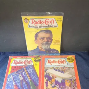 Radio-Craft Magazines July Issues, Lot of 3, 1930s-1940s