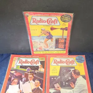 3 Radio-Craft Magazines May 1936, July 1939, June 1940