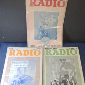 Radio Magazines July & August 1927, January 1928 Lot Of 3