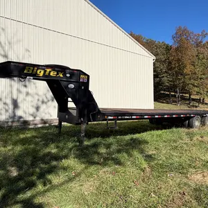 2015 Big Tex 22GN Heavy-Duty Gooseneck Flatbed Trailer with Mega Ramps – Tandem Dual Wheel -VIN #16VGX2521F6022129