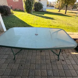 GLASS TOP PATIO TABLE