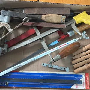 ASSORTMENT OF TOOLS, HAND SAWS, CLAMPS, FILES
