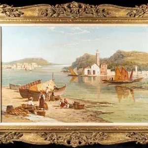 WILLIAM DOMMERSEN THE FISHMONGERS OIL ON CANVAS
