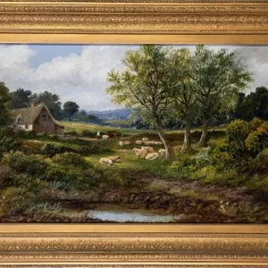 JAMES ALFRED AITKEN 1879 PASTORAL LANDSCAPE OIL